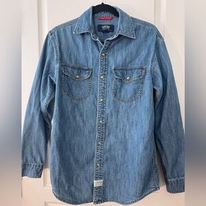 Signature Levi Strauss  denim pearl snap front shirt- Size S